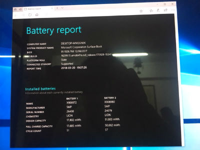 Surface Book battery report